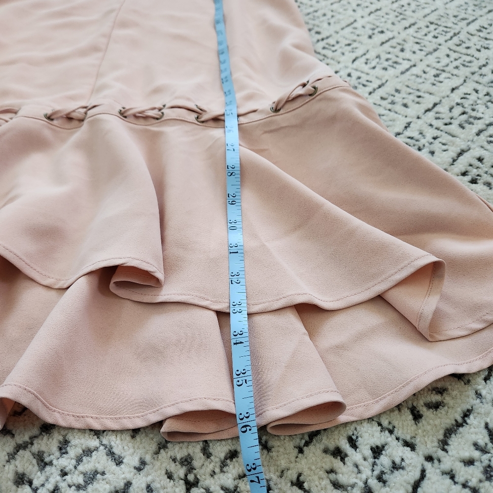 Sugar + Lips Loose Fit Sleeveless Ruffle Bottom Petal Pink Midi Dress Girlypop M - Picture 9 of 14